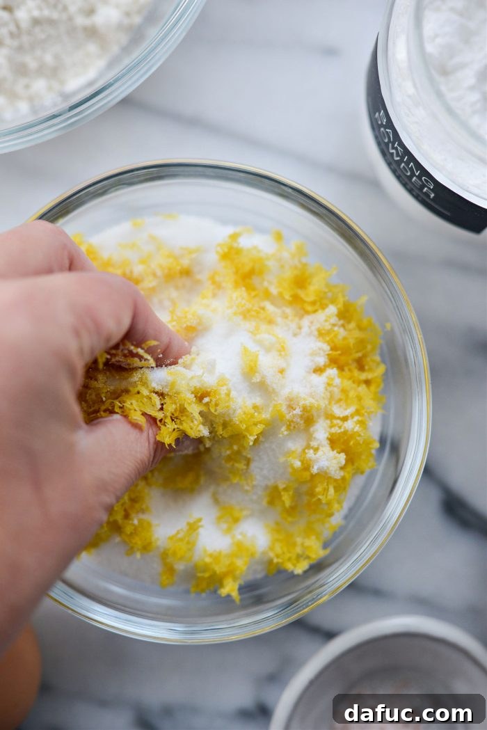 Sunshine Berry Bliss 6 massage lemon zest into sugar