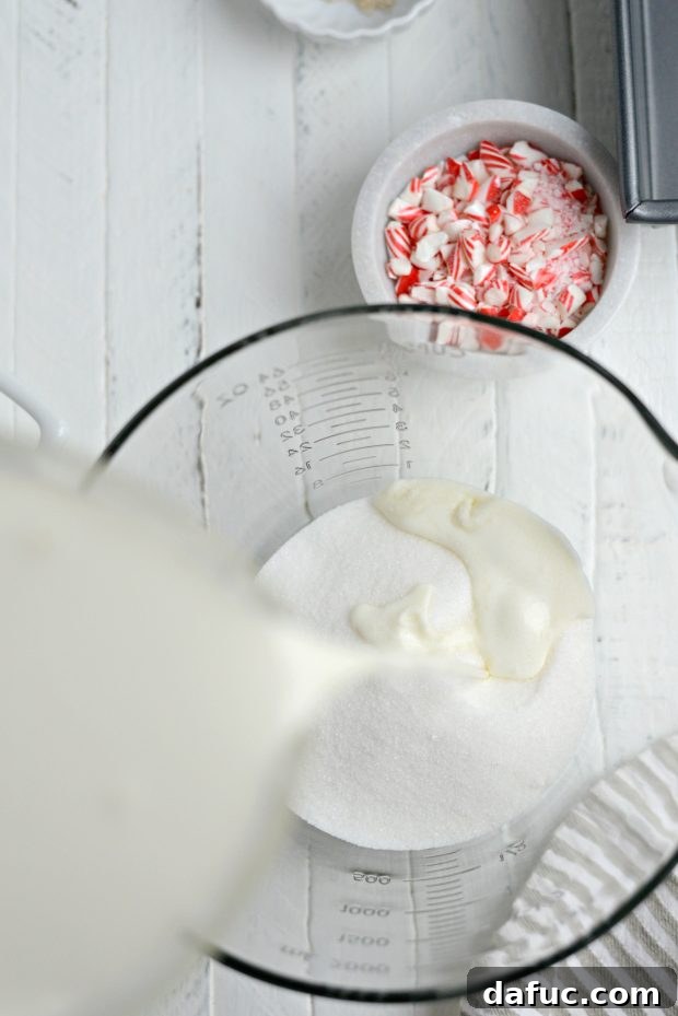 Gathering ingredients for peppermint candy cane ice cream