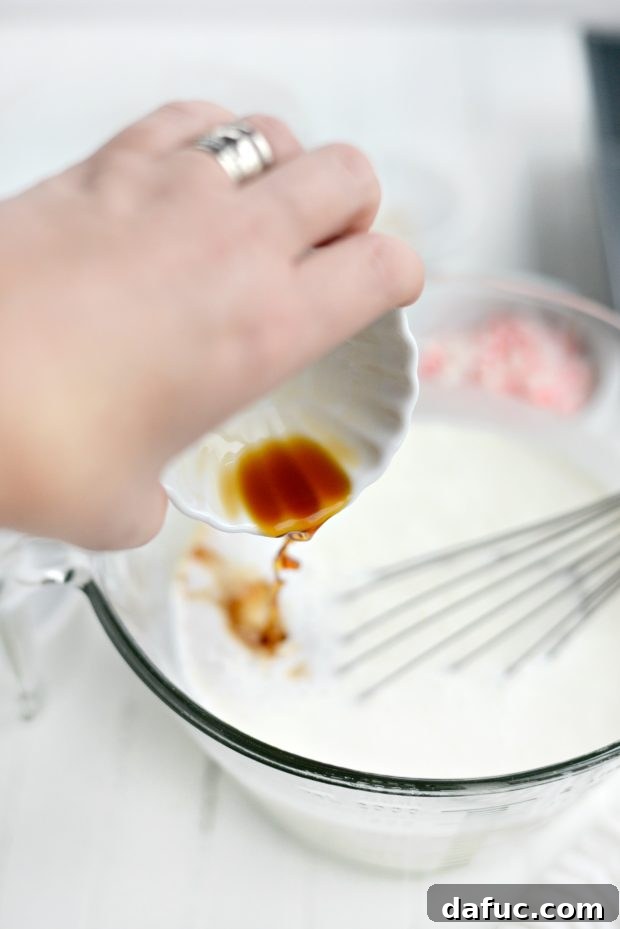 Mixing cream and sugar for ice cream base
