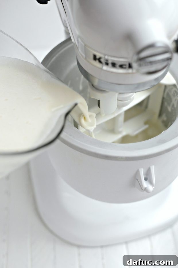 Chilling the peppermint ice cream base