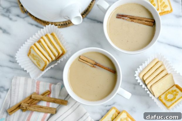 Spiced Comfort Masala Chai 2 Rich and creamy homemade Masala Chai tea served in a mug with shortbread cookies
