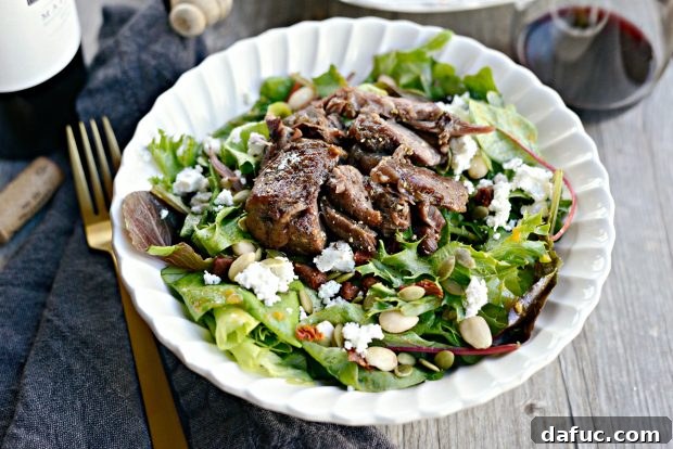 Succulent Wine-Braised Lamb Salad, Autumn Pumpkin Vinaigrette 2 Wine Braised Lamb Salad with Pumpkin Vinaigrette - SimplyScratch.com