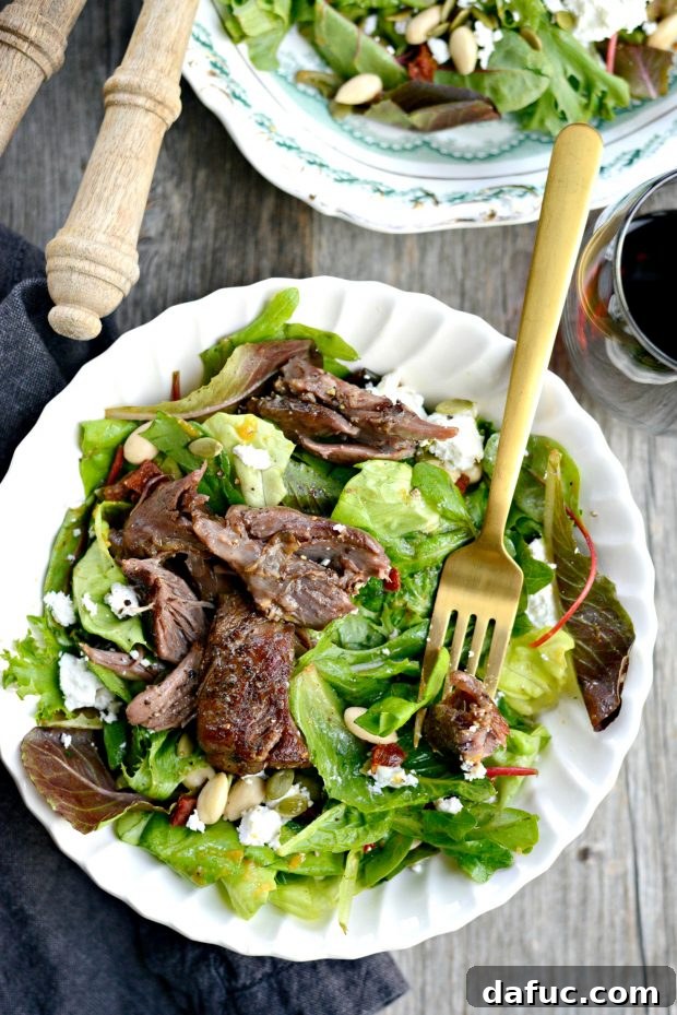 Wine Braised Lamb Salad with Pumpkin Vinaigrette - SimplyScratch.com