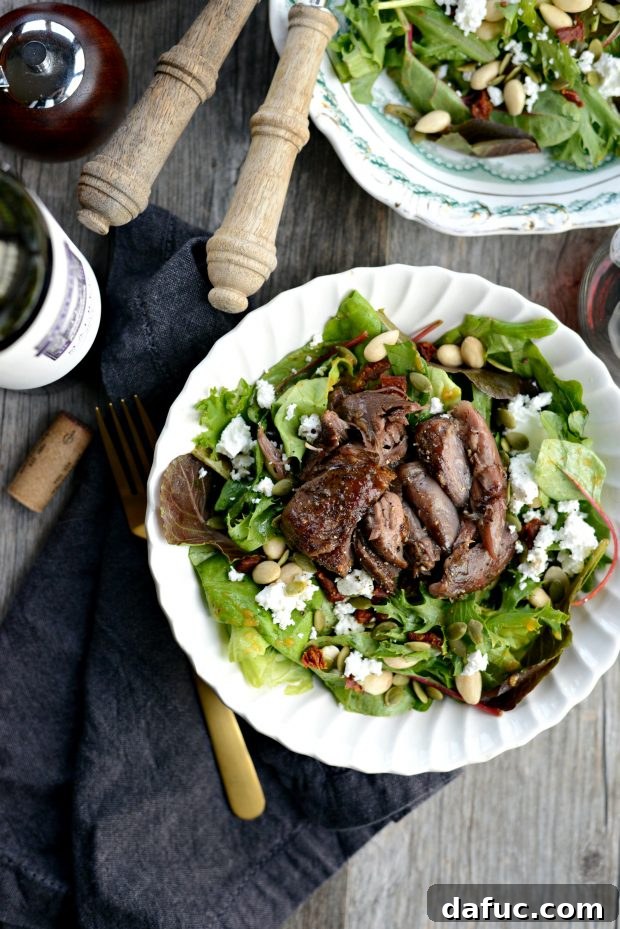 Succulent Wine-Braised Lamb Salad, Autumn Pumpkin Vinaigrette 3 Wine Braised Lamb Salad with Pumpkin Vinaigrette - SimplyScratch.com
