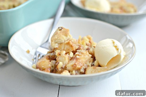 Easy Apple Pear Crumble, a delightful dessert with a golden topping, served in a baking dish