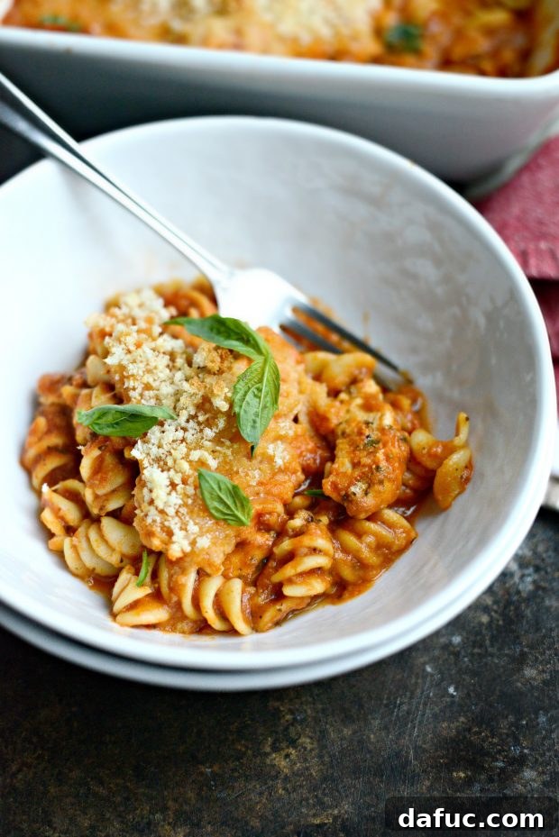 One-Pan Chicken Parmesan Casserole | SimplyScratch.com One-Pan Chicken Parmesan Casserole