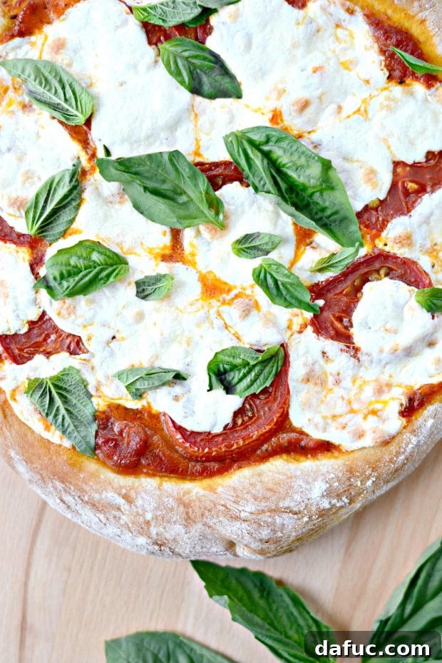 Pure Margherita Perfection 9 bake the Classic Margherita Pizza and top with basil