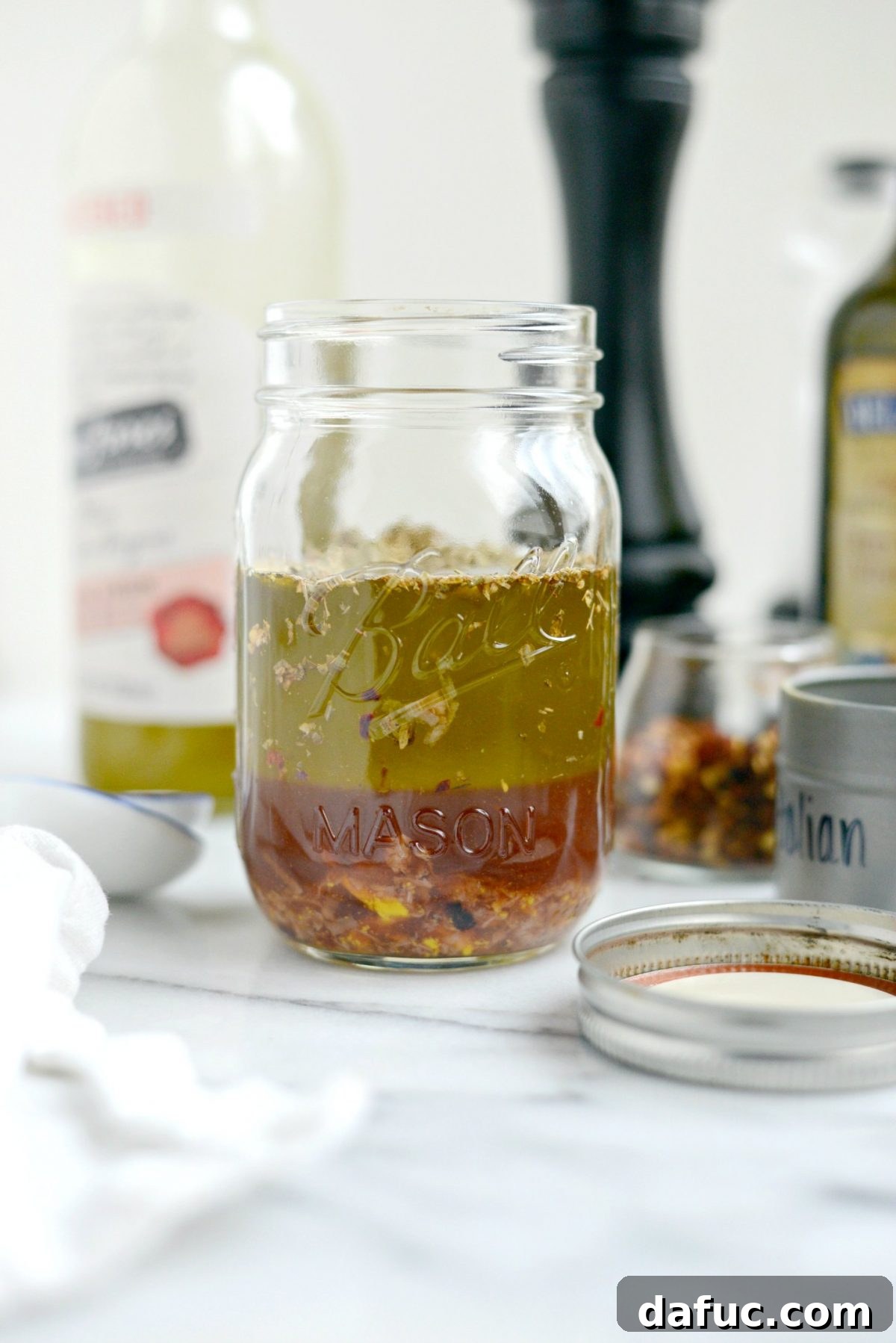 Zesty Italian Dressinade before shaking to combine.