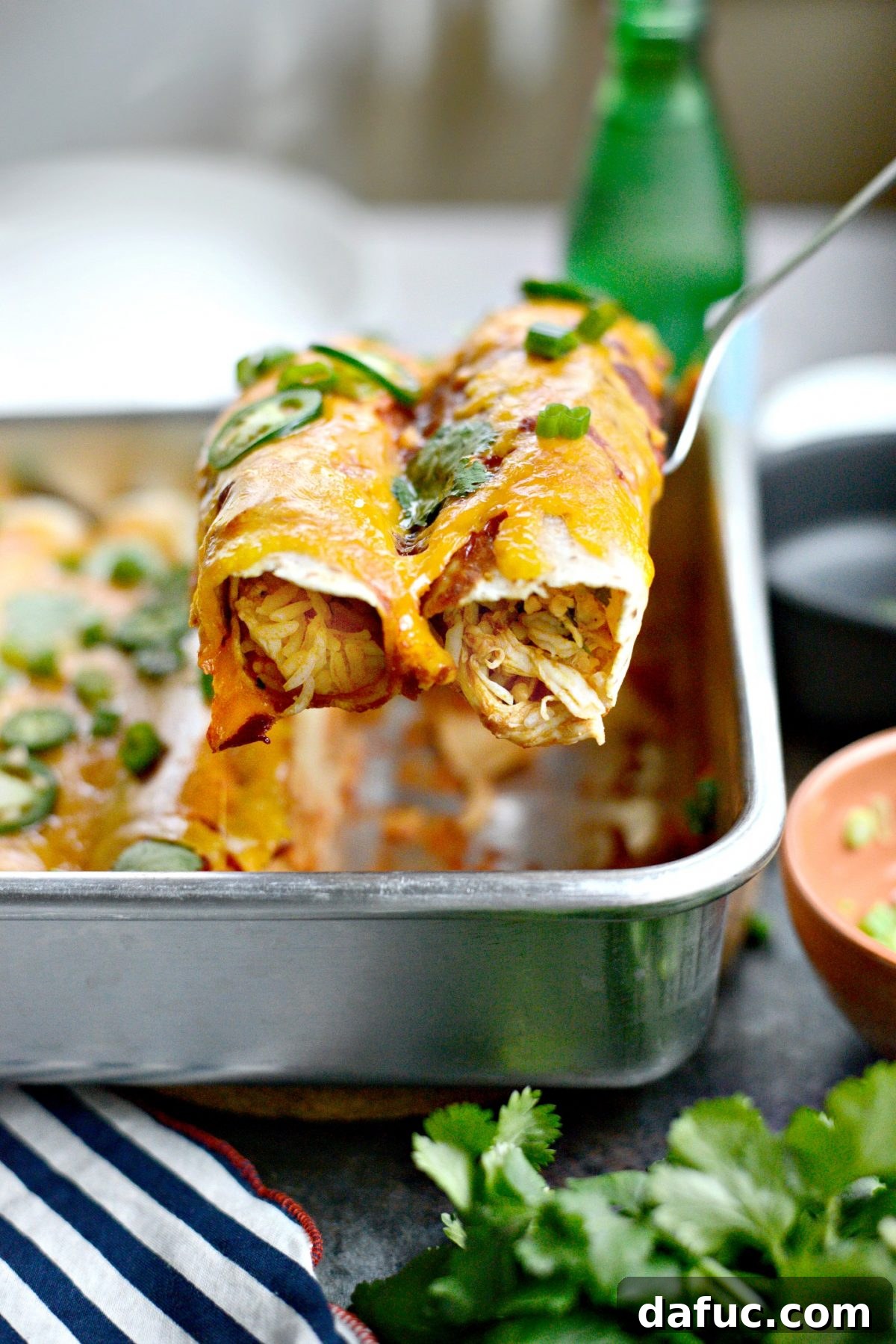 Fiesta Chicken and Rice Enchiladas 14 A final beautiful shot of the Chicken and Rice Enchiladas