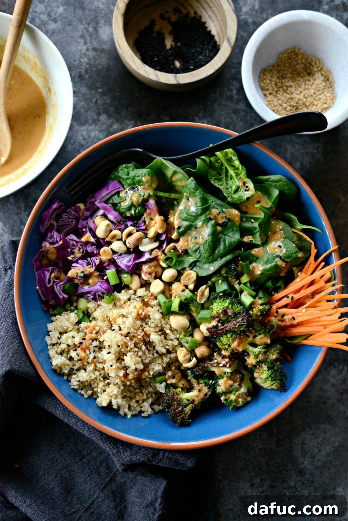 Ingredients for Asian Charred Broccoli Quinoa Bowl - Fresh Vegetables and Quinoa