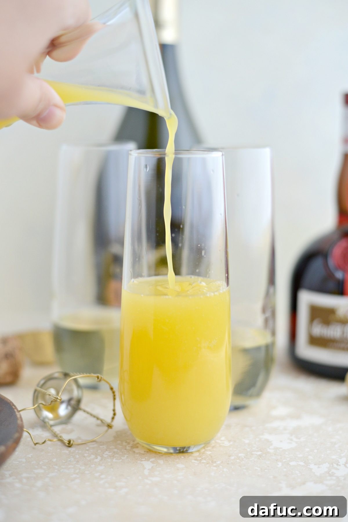 Mimosa Magic 8 top with orange juice