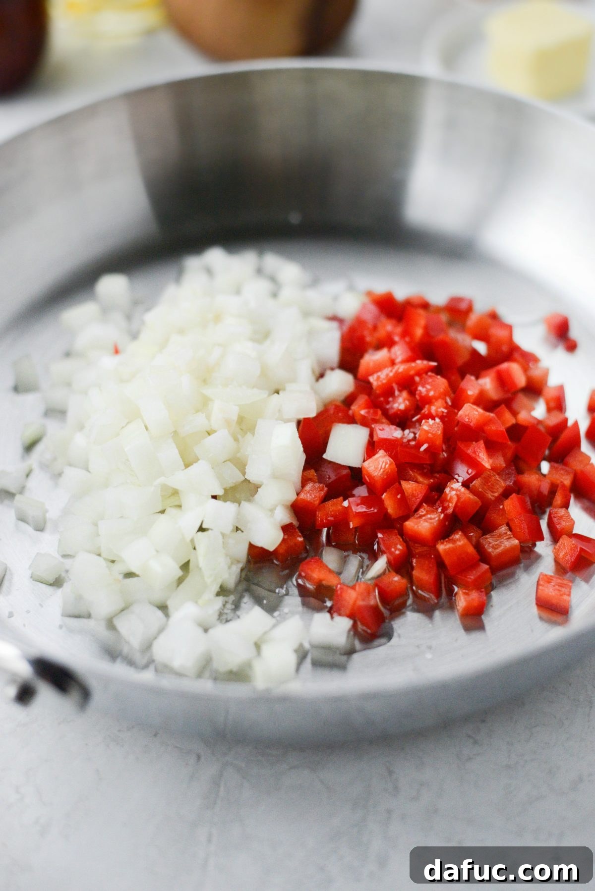 Ingredients laid out for Lighter Chicken Enchiladas recipe preparation