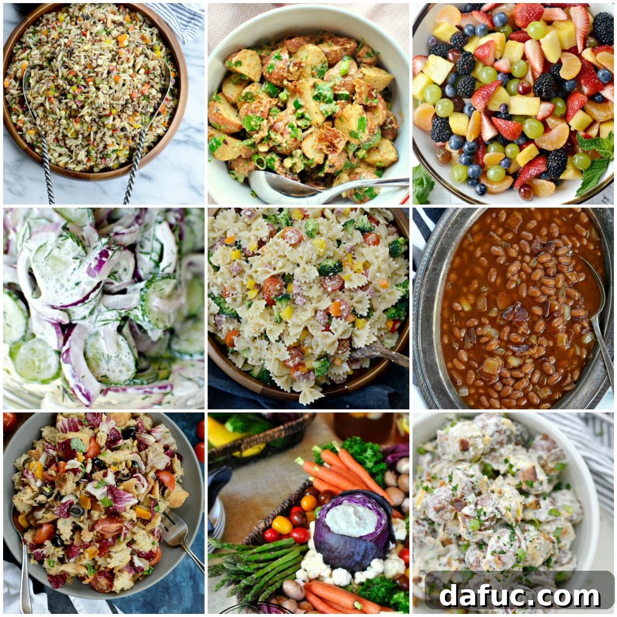 Delicious assortment of over 25 barbecue salads and side dishes, perfect for grilling season.