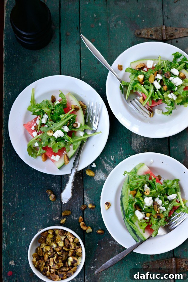 Watermelon Wedge Salad, an easy, fun, and different summer salad.