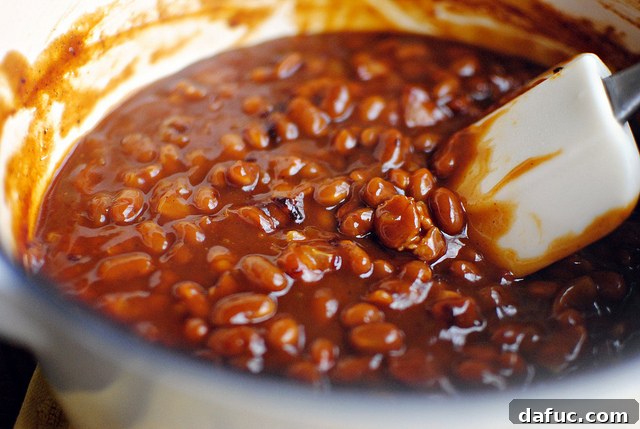 My Mom's Baked Beans, a classic crowd-pleasing homemade baked bean recipe.