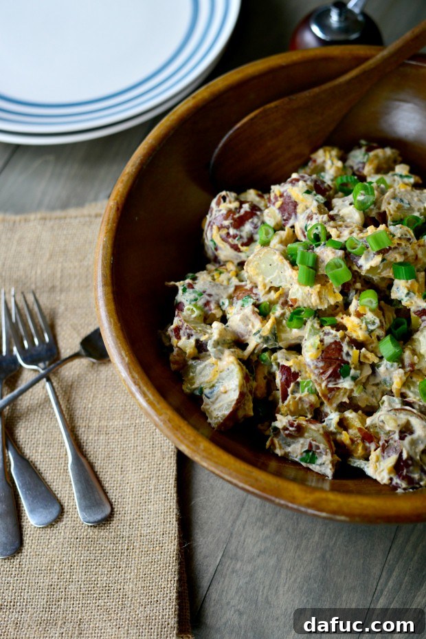 Southwest Potato Salad with a spicy kick and delicious cheese.