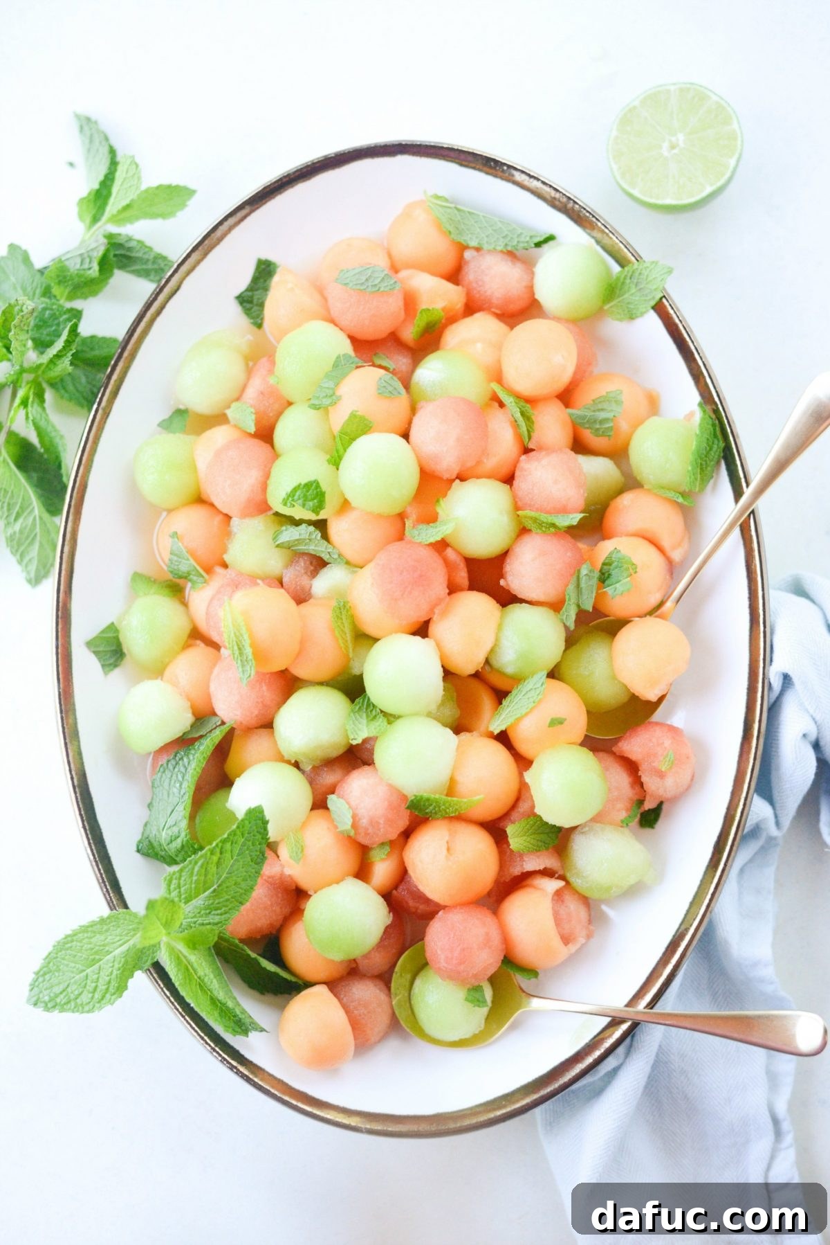 Honey Lime Mint Melon Delight 2 Refreshing Melon Salad with Honey Lime and Mint, vibrant and colorful