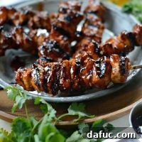 Grilled Sticky Sweet Chicken Skewers