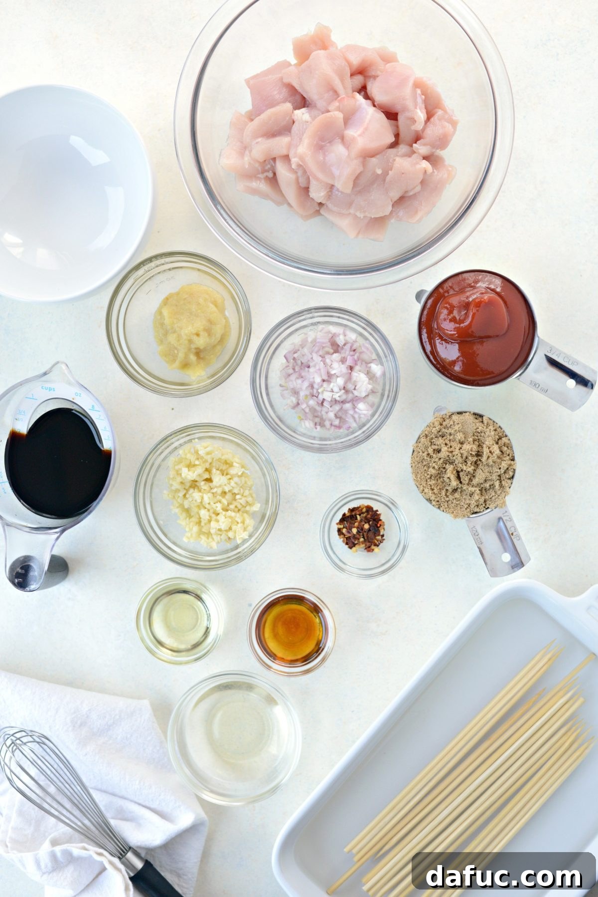 Grilled Sticky Sweet Chicken Skewers ingredients