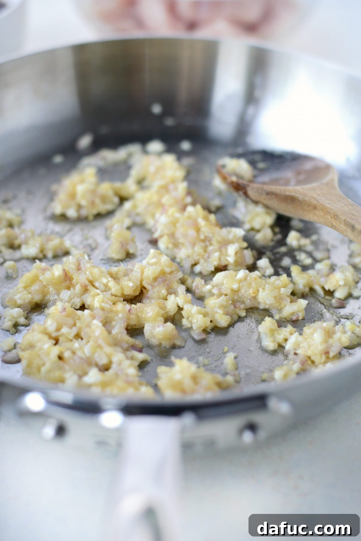saute shallot with ginger and garlic 