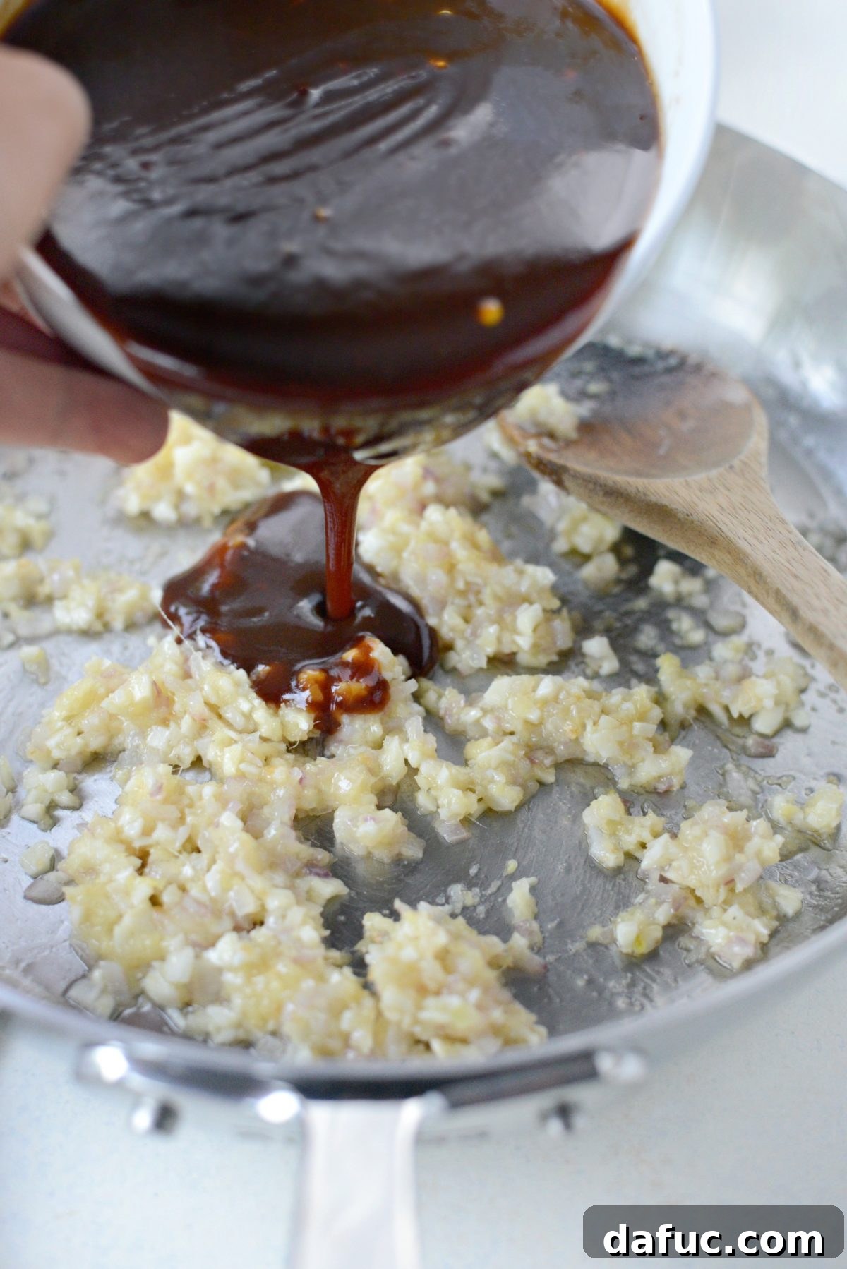 pour in sauce