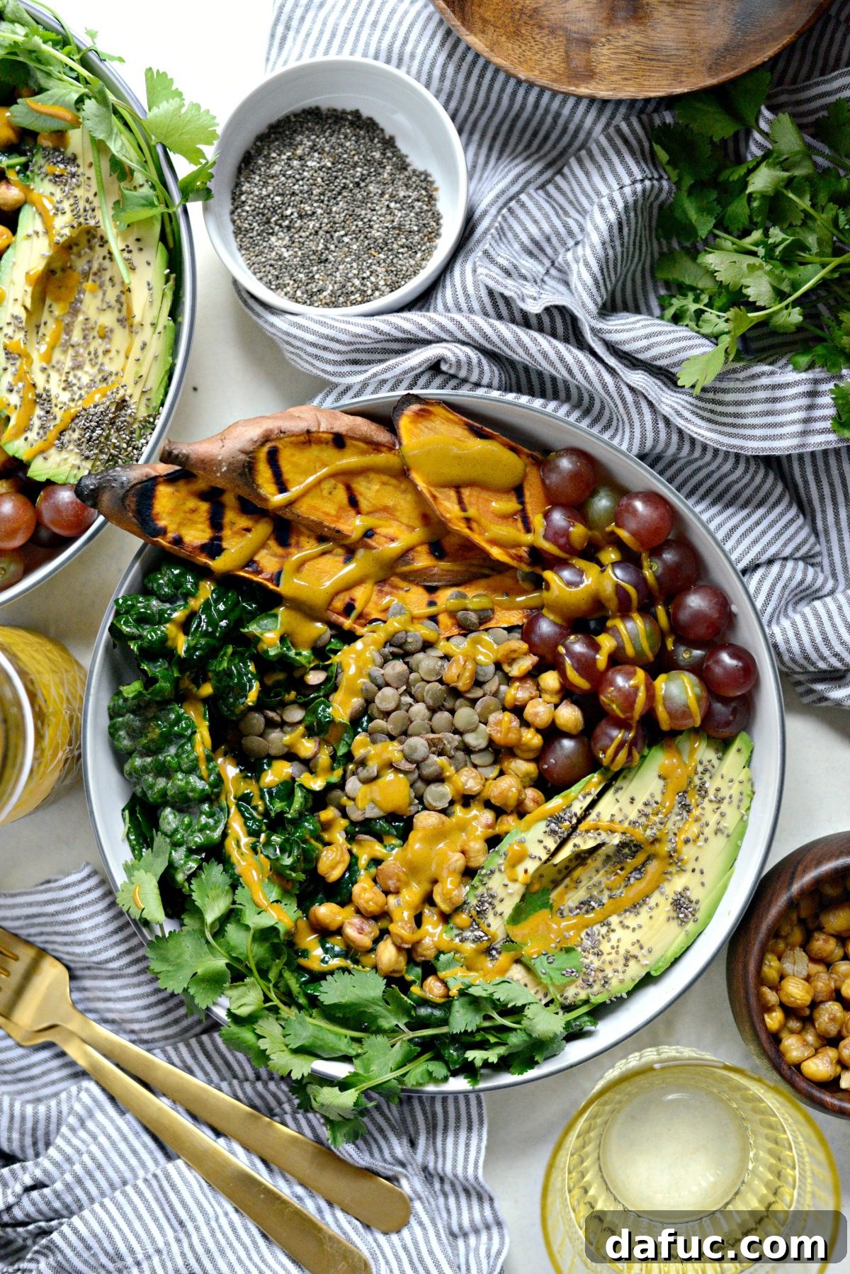 Zen Sweet Potato Bowl 2 Grilled Sweet Potato, Lentil and Kale Buddha Bowl