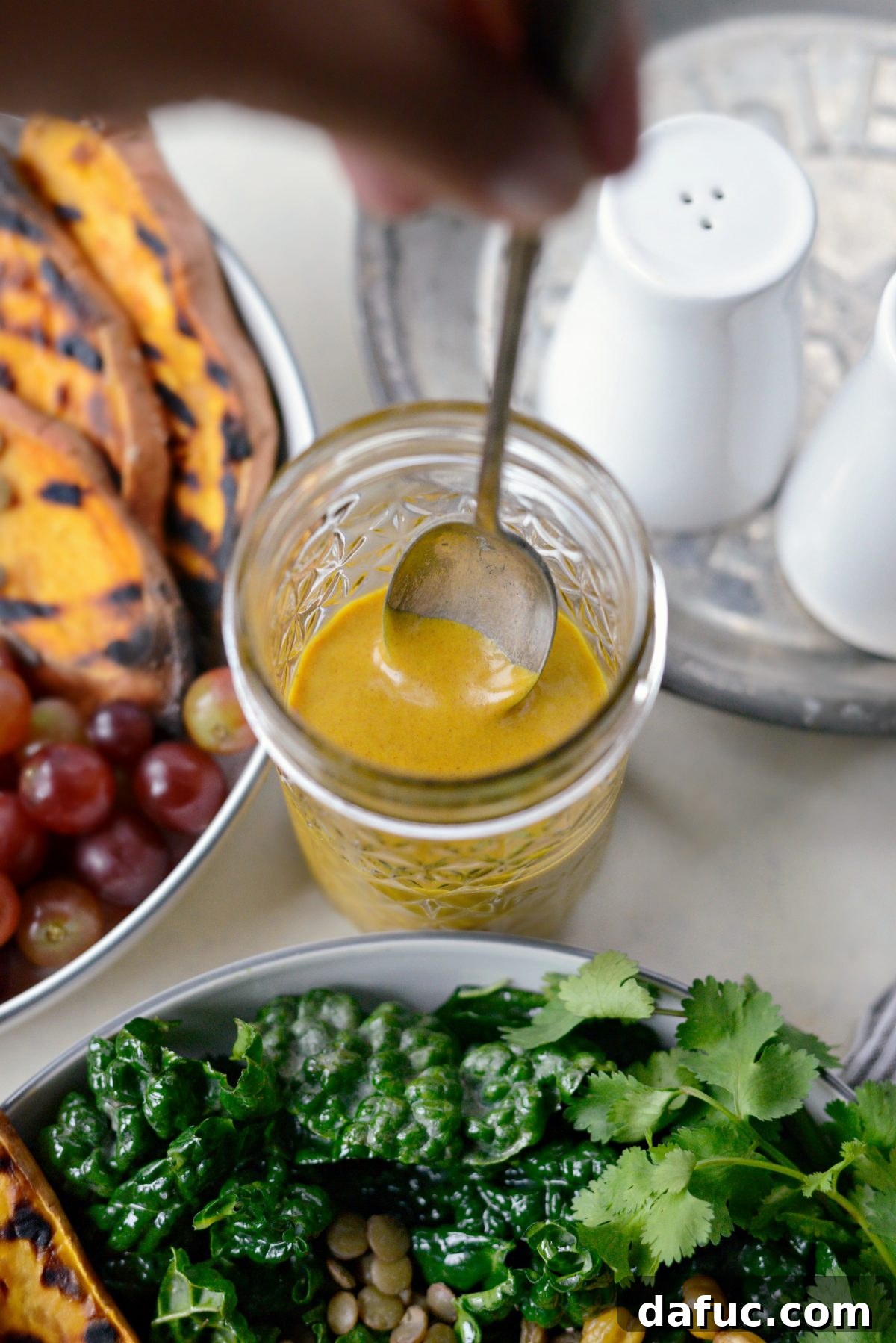 Zen Sweet Potato Bowl 15 Golden Almond Butter Dressing