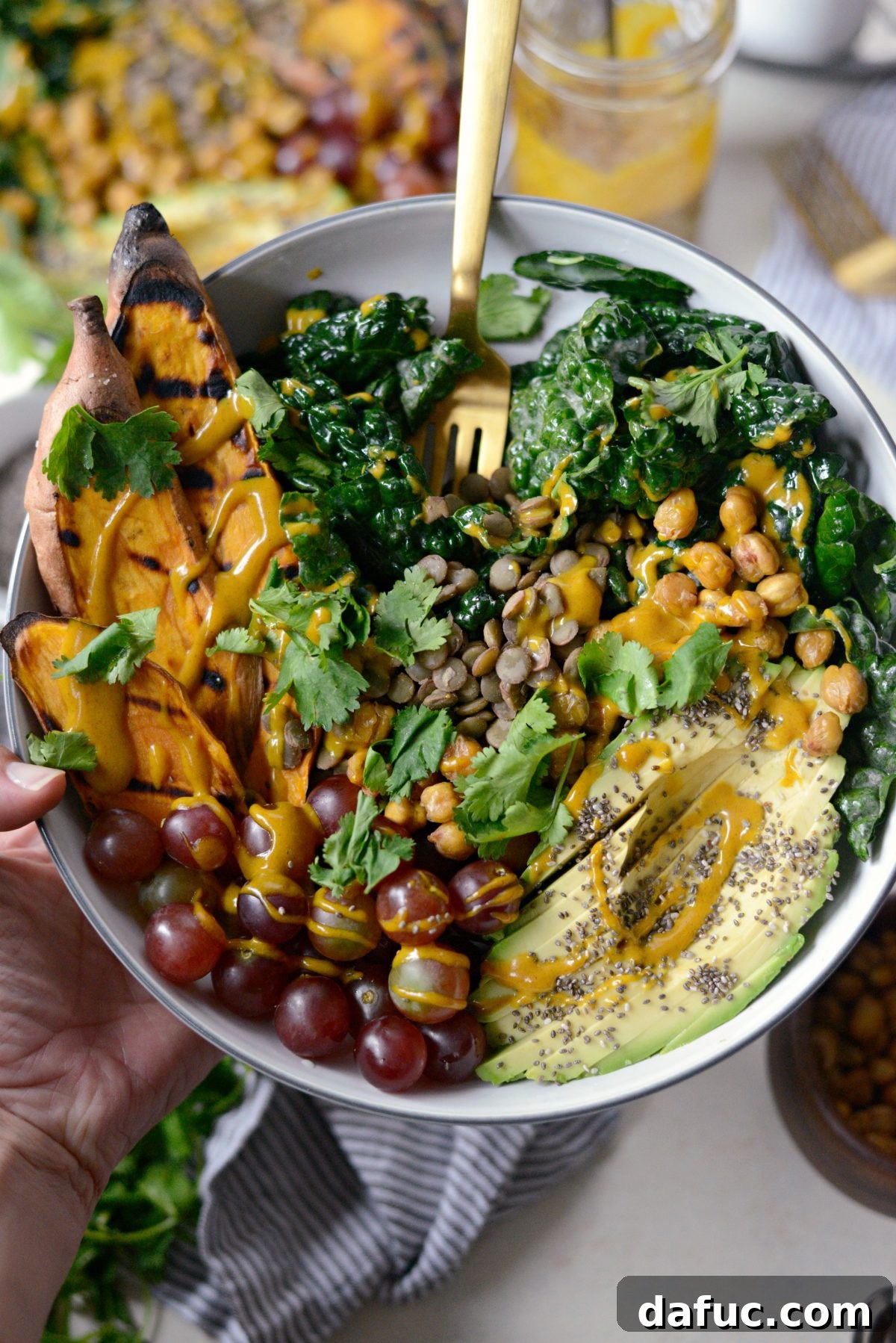Zen Sweet Potato Bowl 18 Grilled Sweet Potato, Lentil and Kale Buddha Bowl
