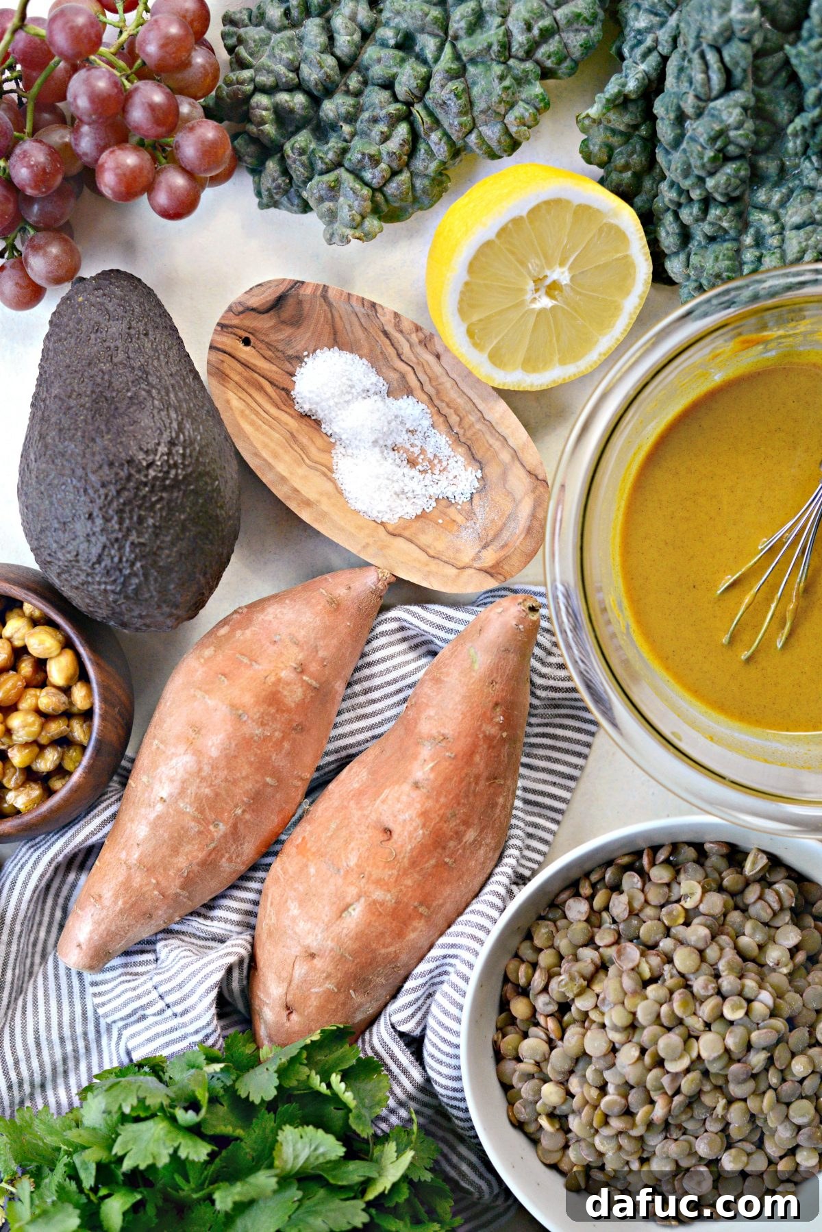 Zen Sweet Potato Bowl 4 Grilled Sweet Potato, Lentil and Kale Buddha Bowl ingredients