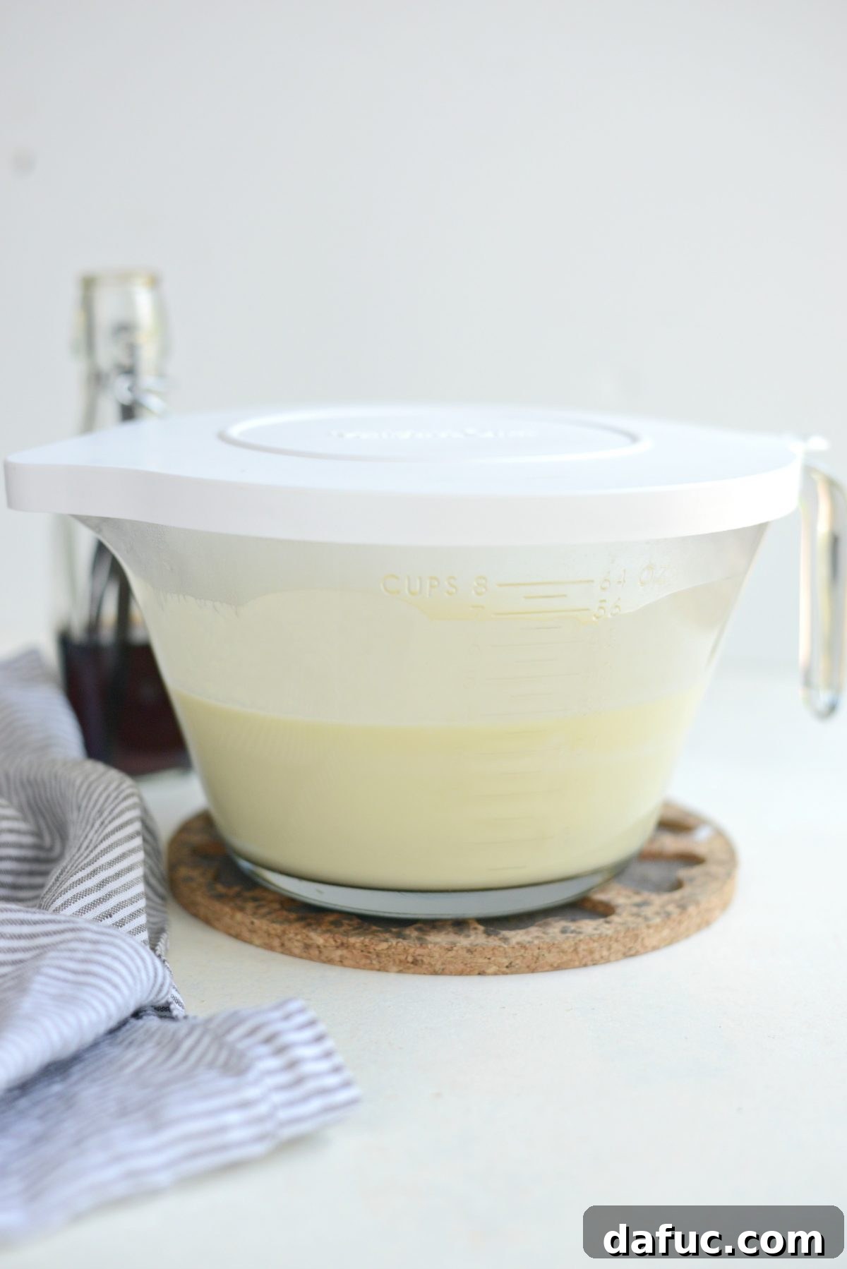Covering and chilling ice cream base in Pampered Chef Classic Batter Bowl