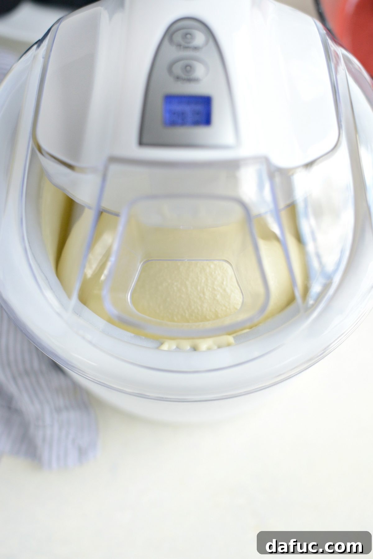 Making ice cream in the Pampered Chef Ice Cream Maker
