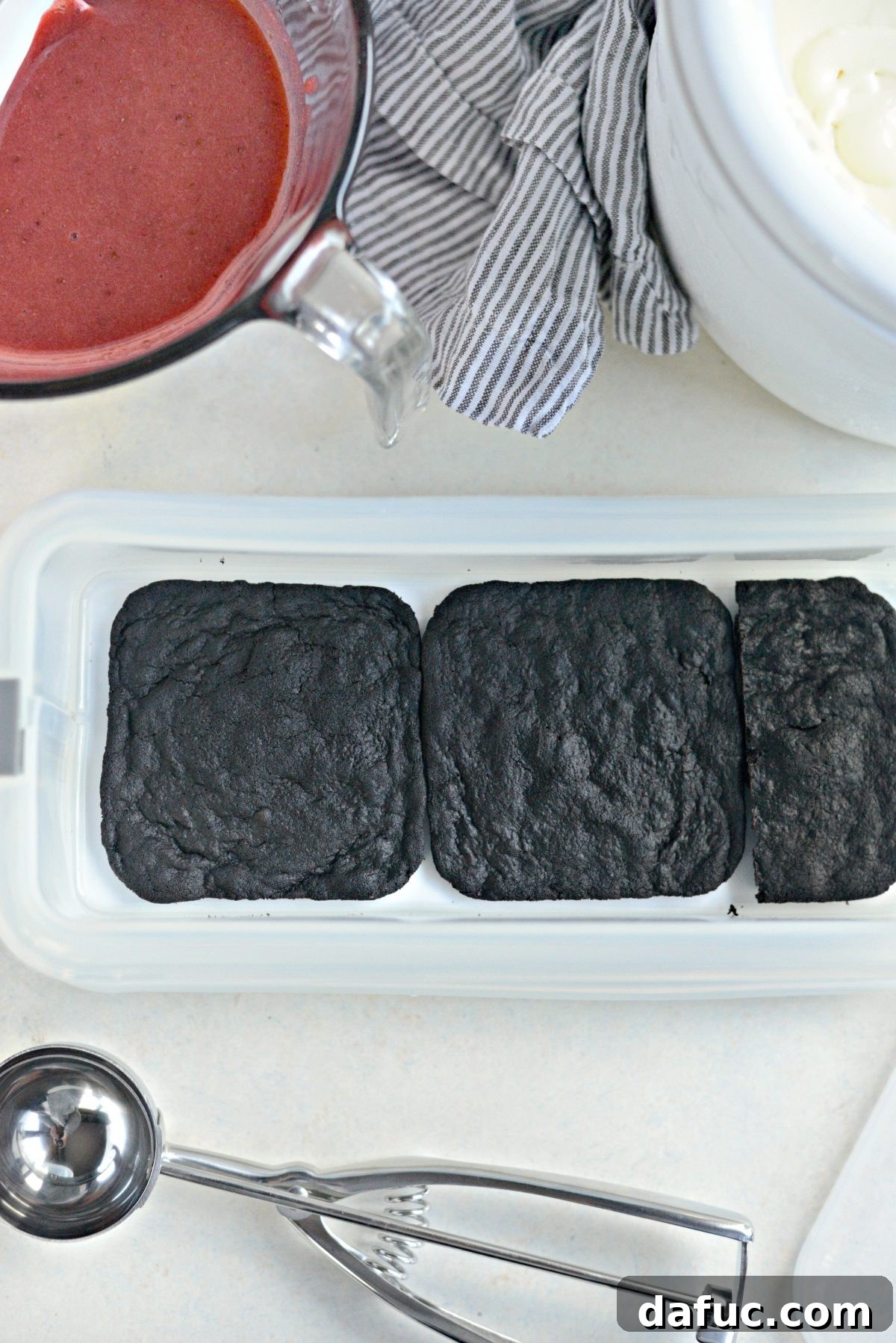 Building the Strawberry Swirl Mascarpone Ice Cream Cookie Cake