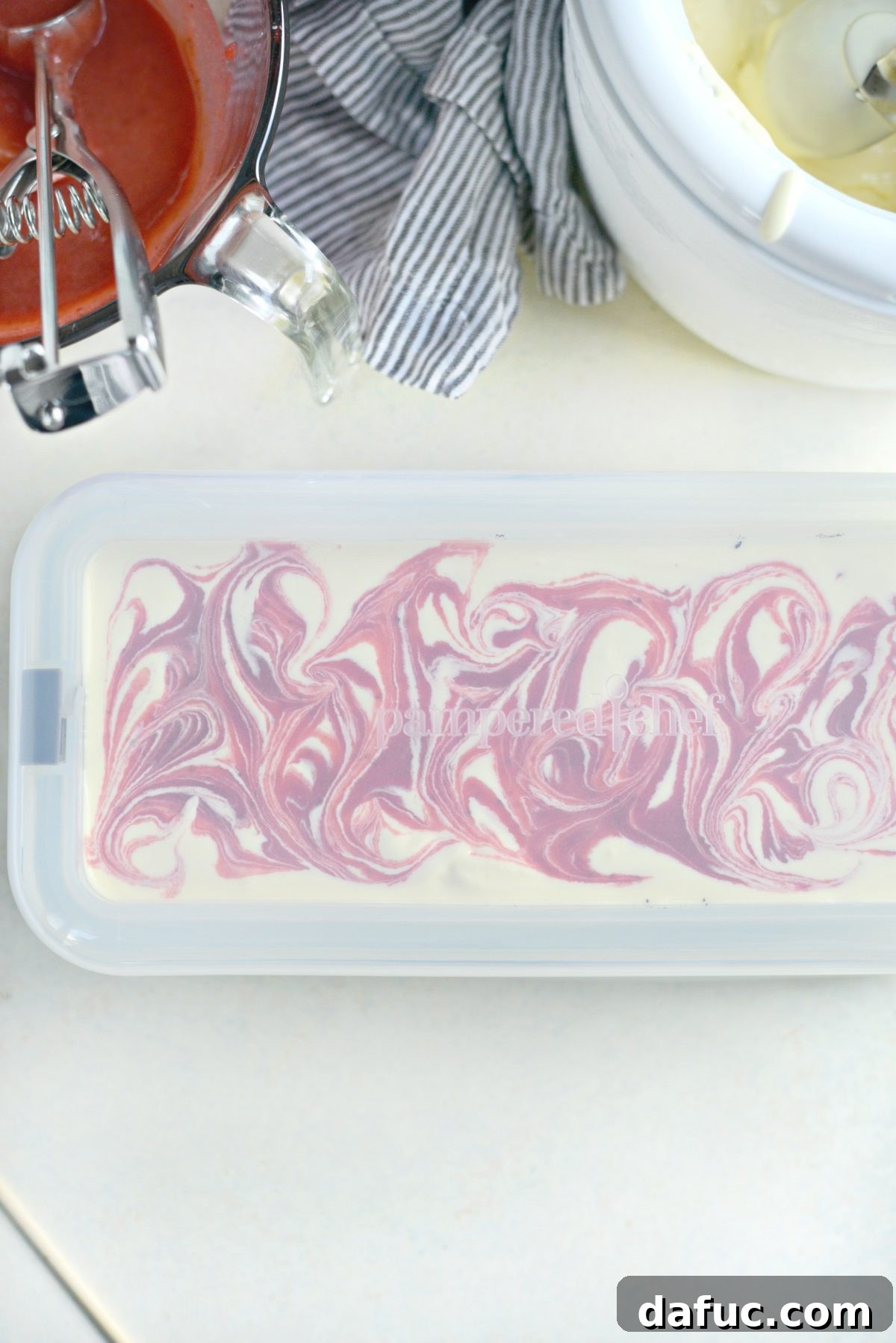 Covering and chilling the ice cream cake