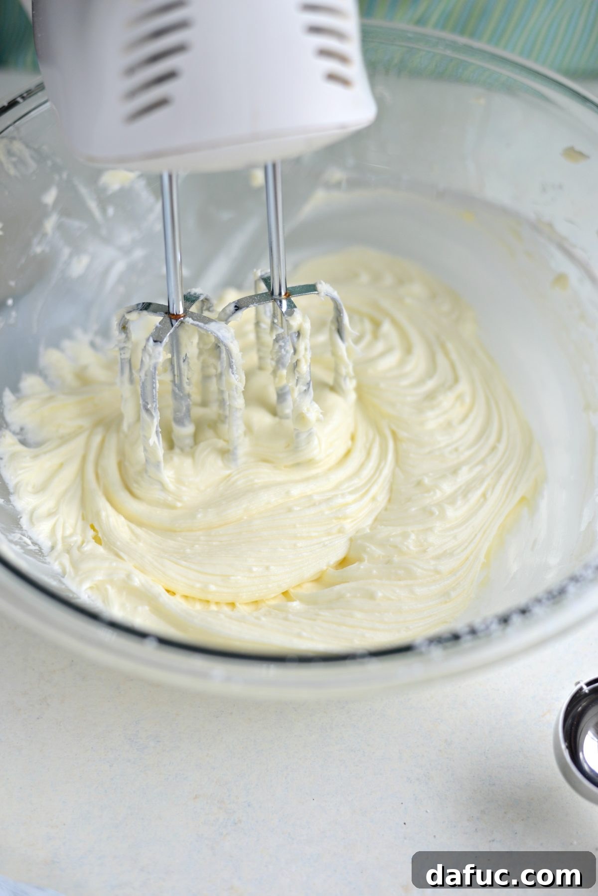 Smooth mixture of butter and sugar