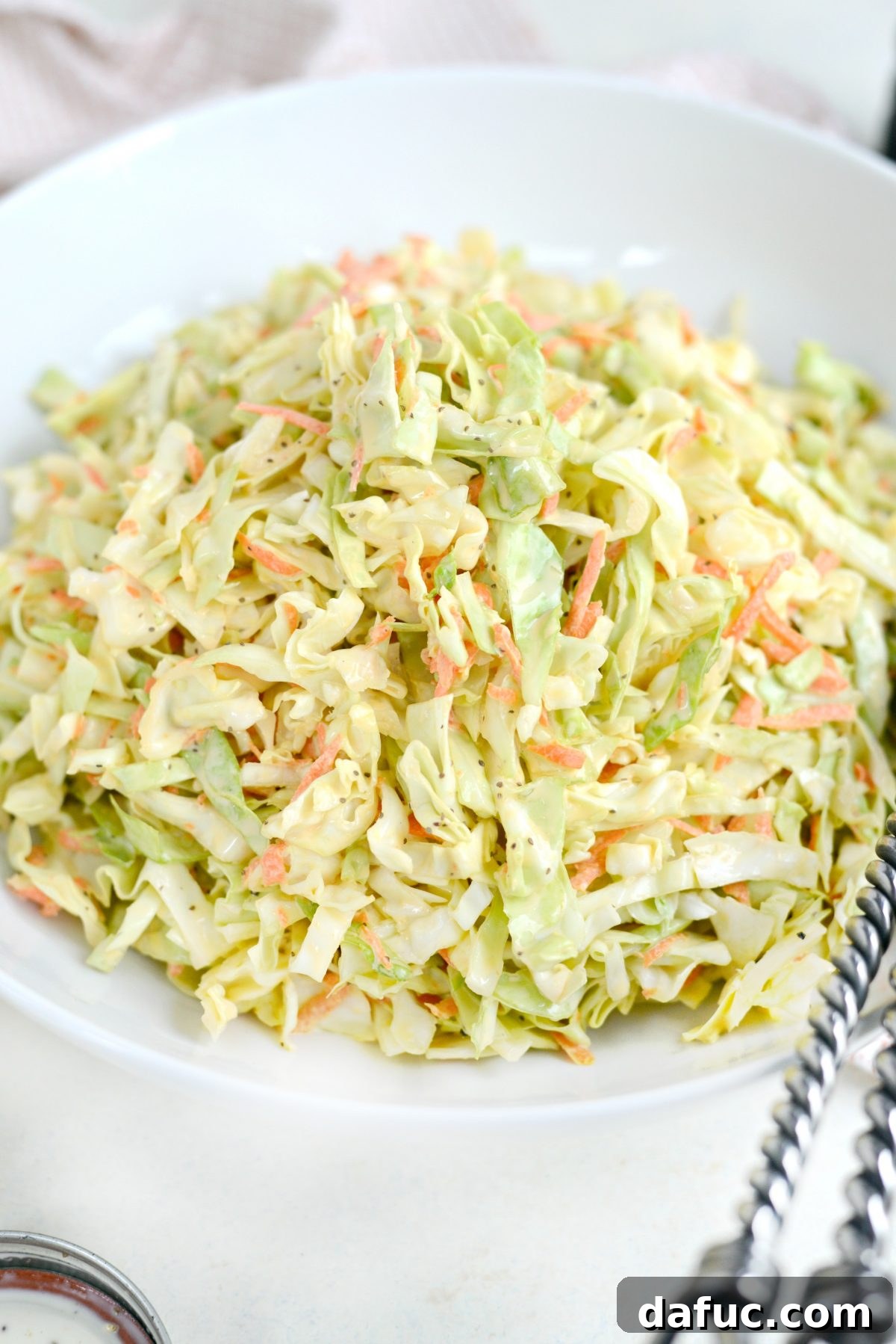 Perfect Classic Coleslaw From Scratch 14 Finished Classic Coleslaw Recipe with Homemade Dressing in a serving bowl