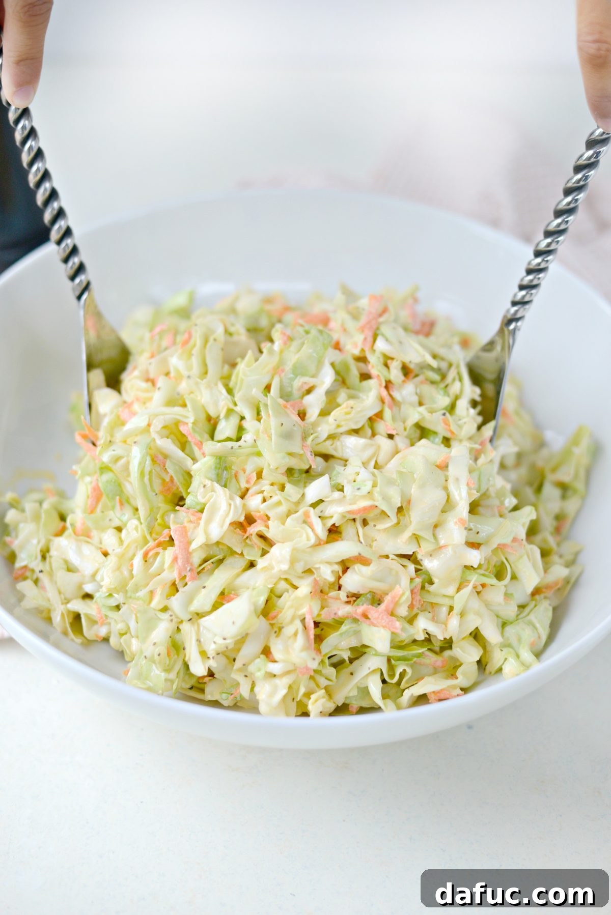 Perfect Classic Coleslaw From Scratch 15 Classic Coleslaw Recipe with Homemade Dressing ready to be served at a gathering