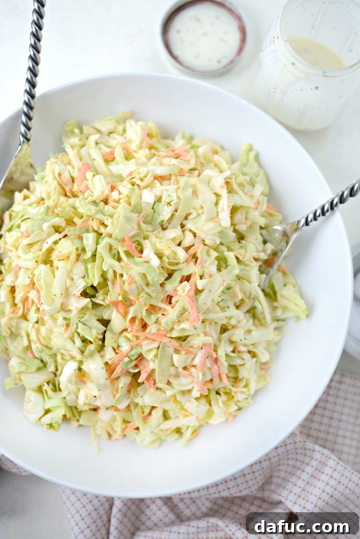 Perfect Classic Coleslaw From Scratch 16 Final presentation of Classic Coleslaw, garnished and ready for enjoyment
