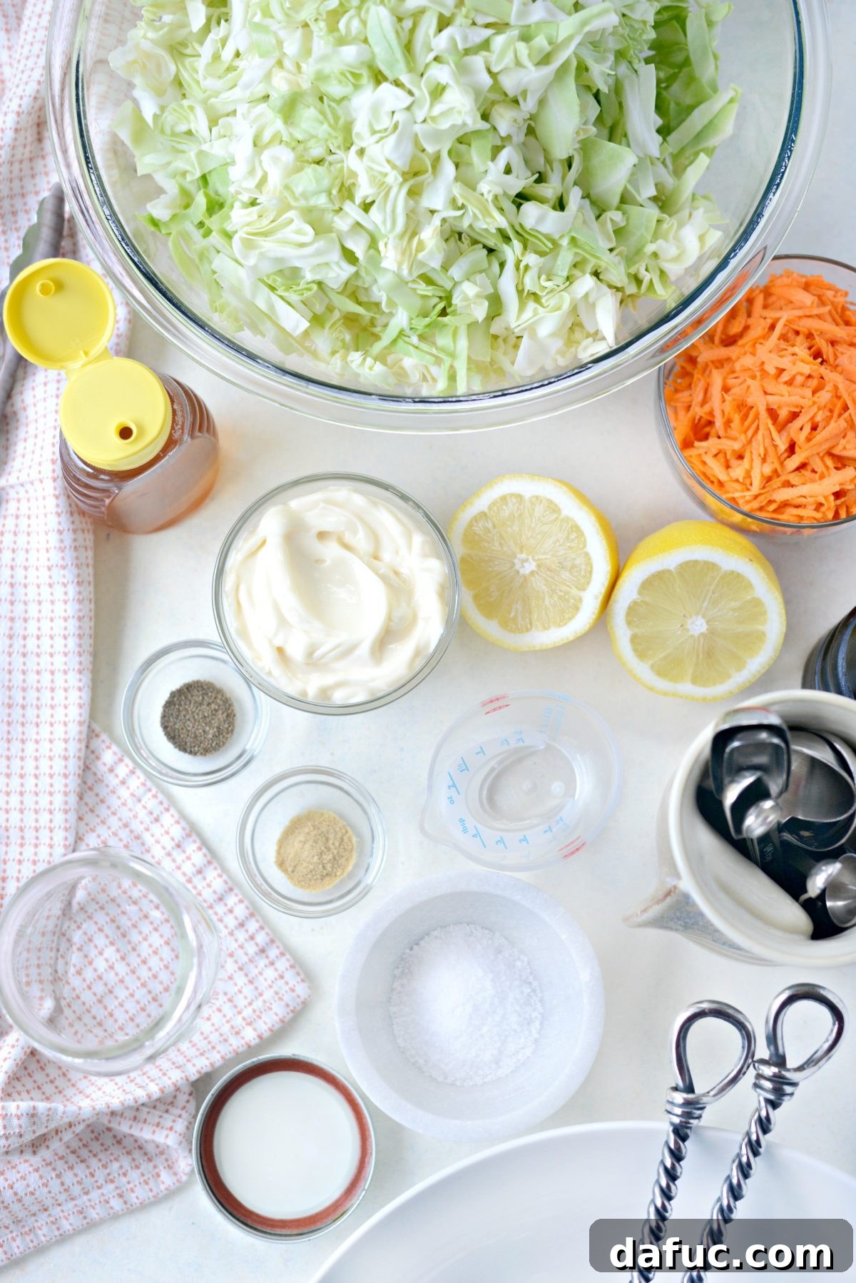 Perfect Classic Coleslaw From Scratch 4 Ingredients for Homemade Coleslaw Dressing and Shredded Cabbage and Carrots