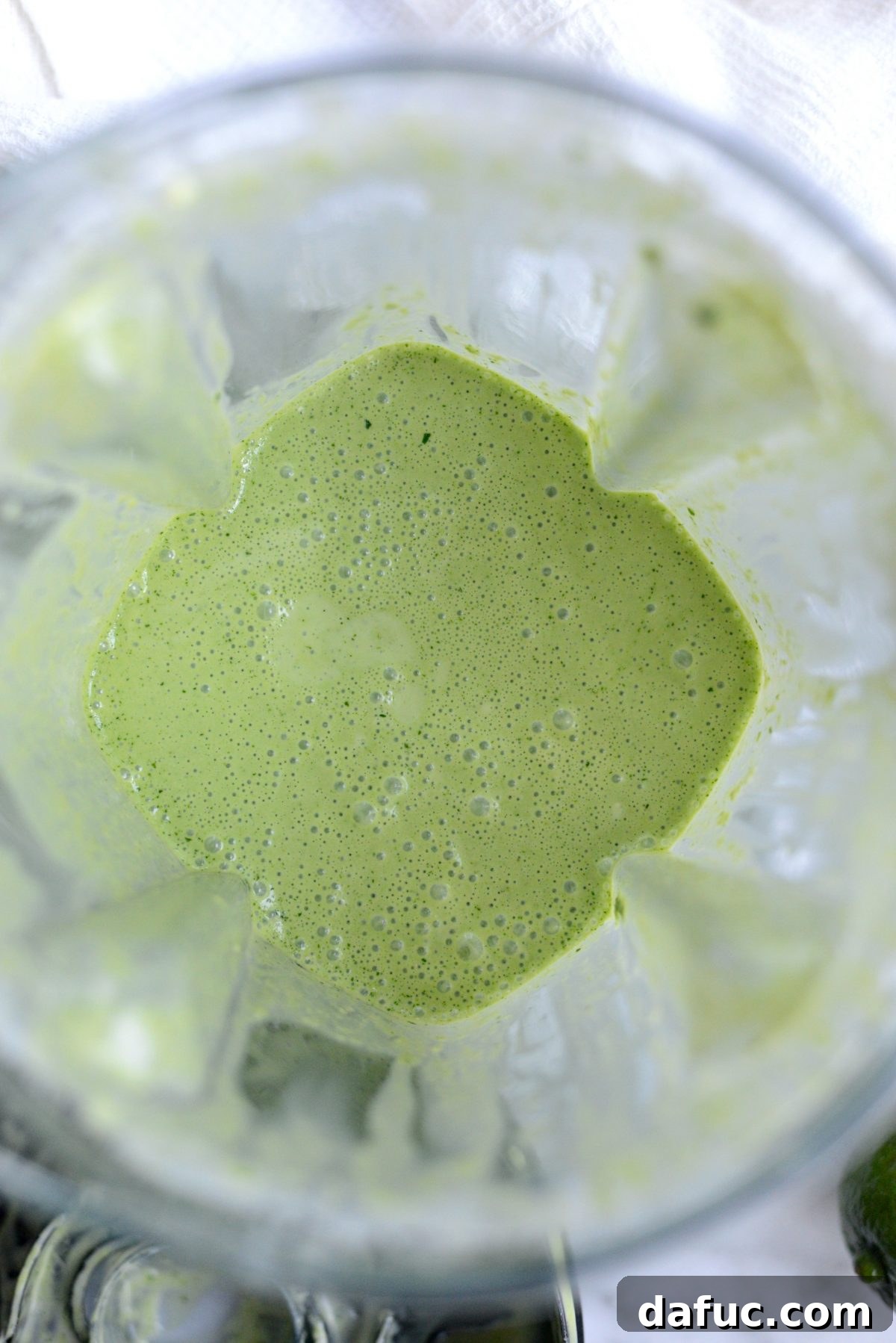 Blended Creamy Cilantro Lime Dressing in the blender