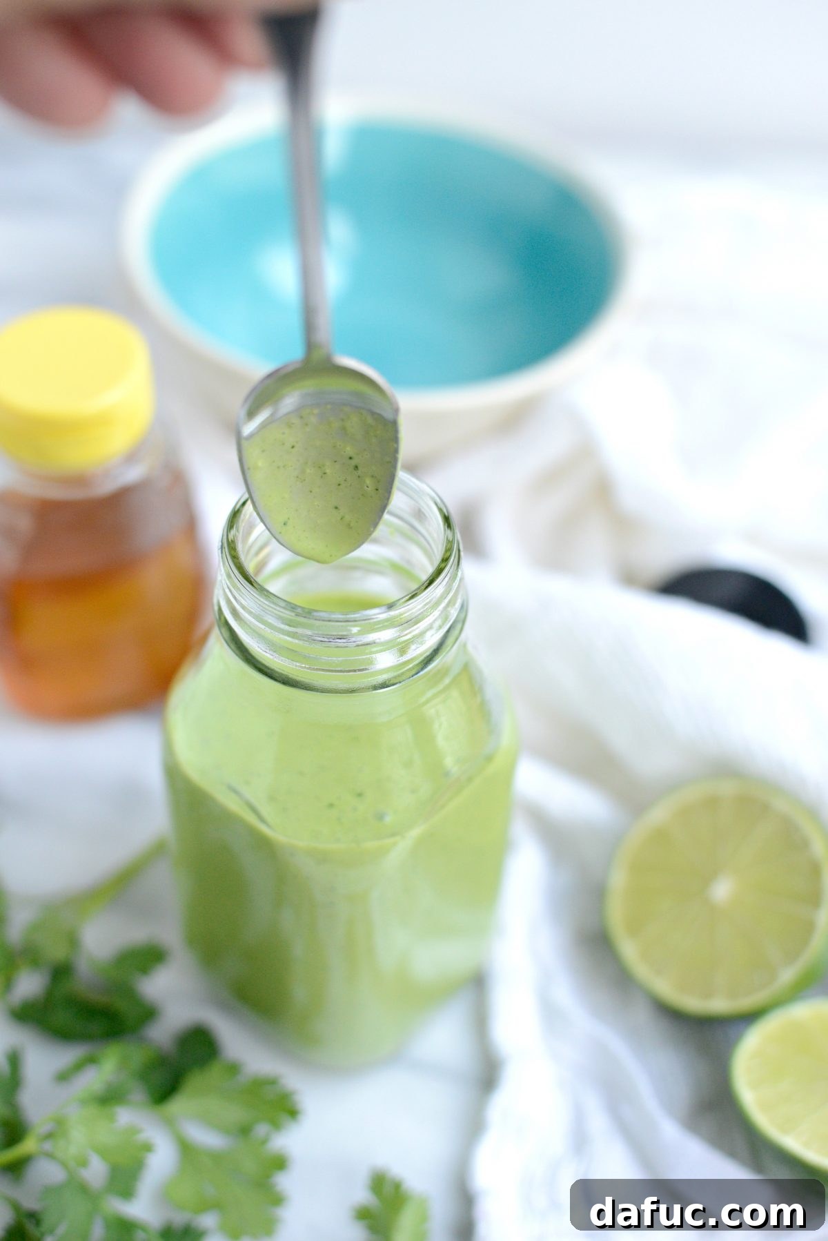 Creamy Cilantro Lime Dressing drizzled over food