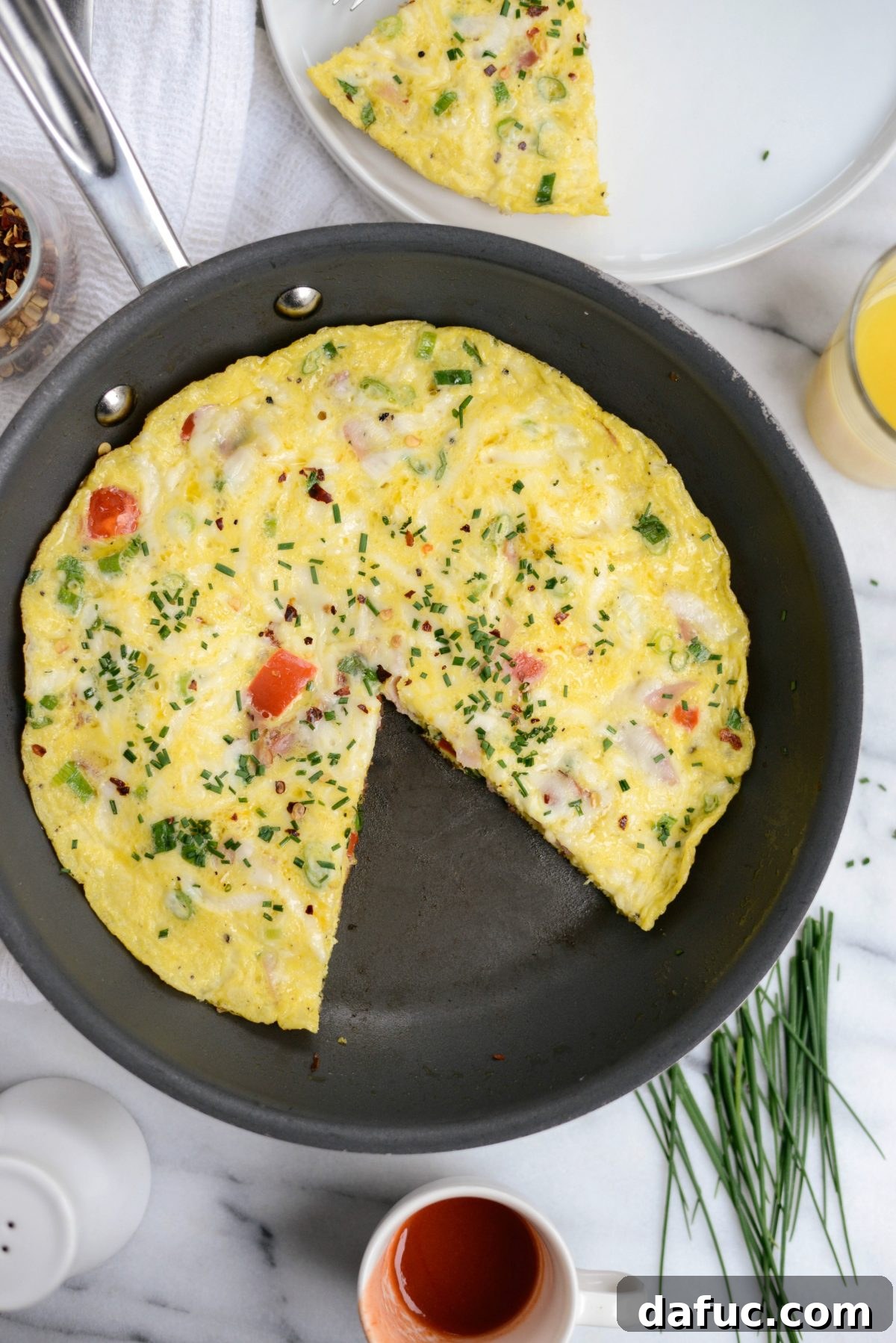 Cowboy Breakfast Frittata 12 Western Frittata ready to be served from the pan, showcasing its fluffy texture