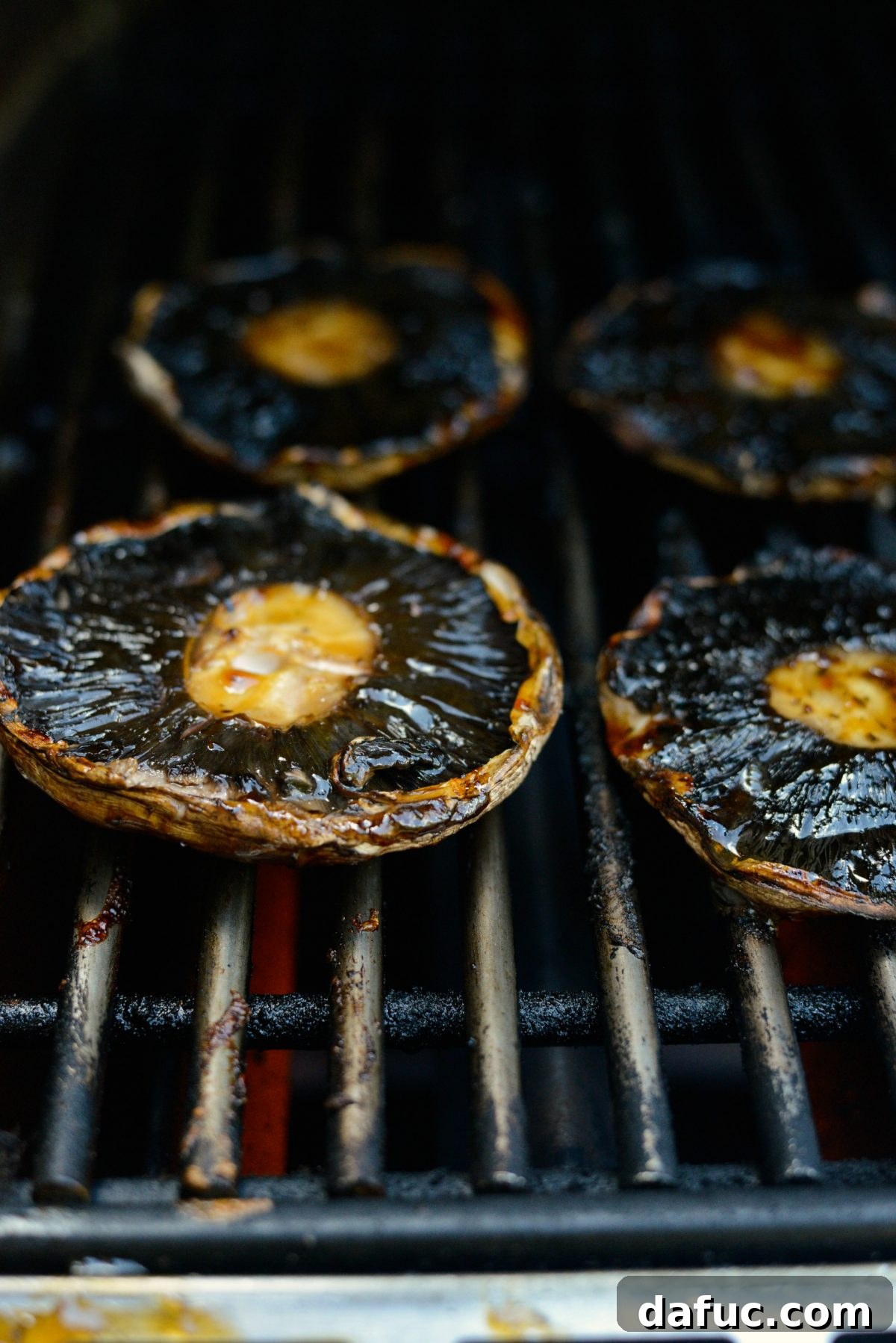 Grilled Teriyaki Portobello Burgers Sweet Heat Wasabi Aioli 12 Close-up of a Perfectly Grilled Portobello Mushroom Cap
