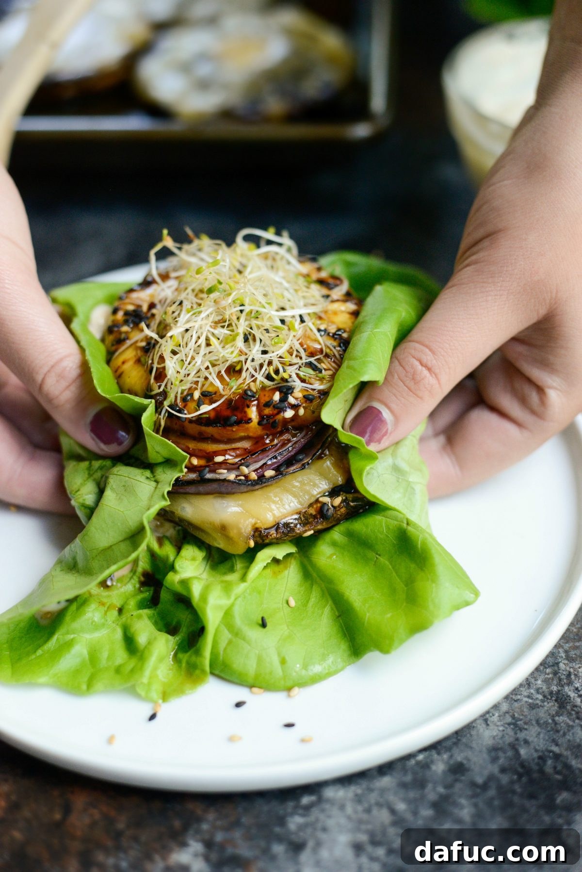 Grilled Teriyaki Portobello Burgers Sweet Heat Wasabi Aioli 17 Another Angle of the Delectable Grilled Teriyaki Portobello Burger