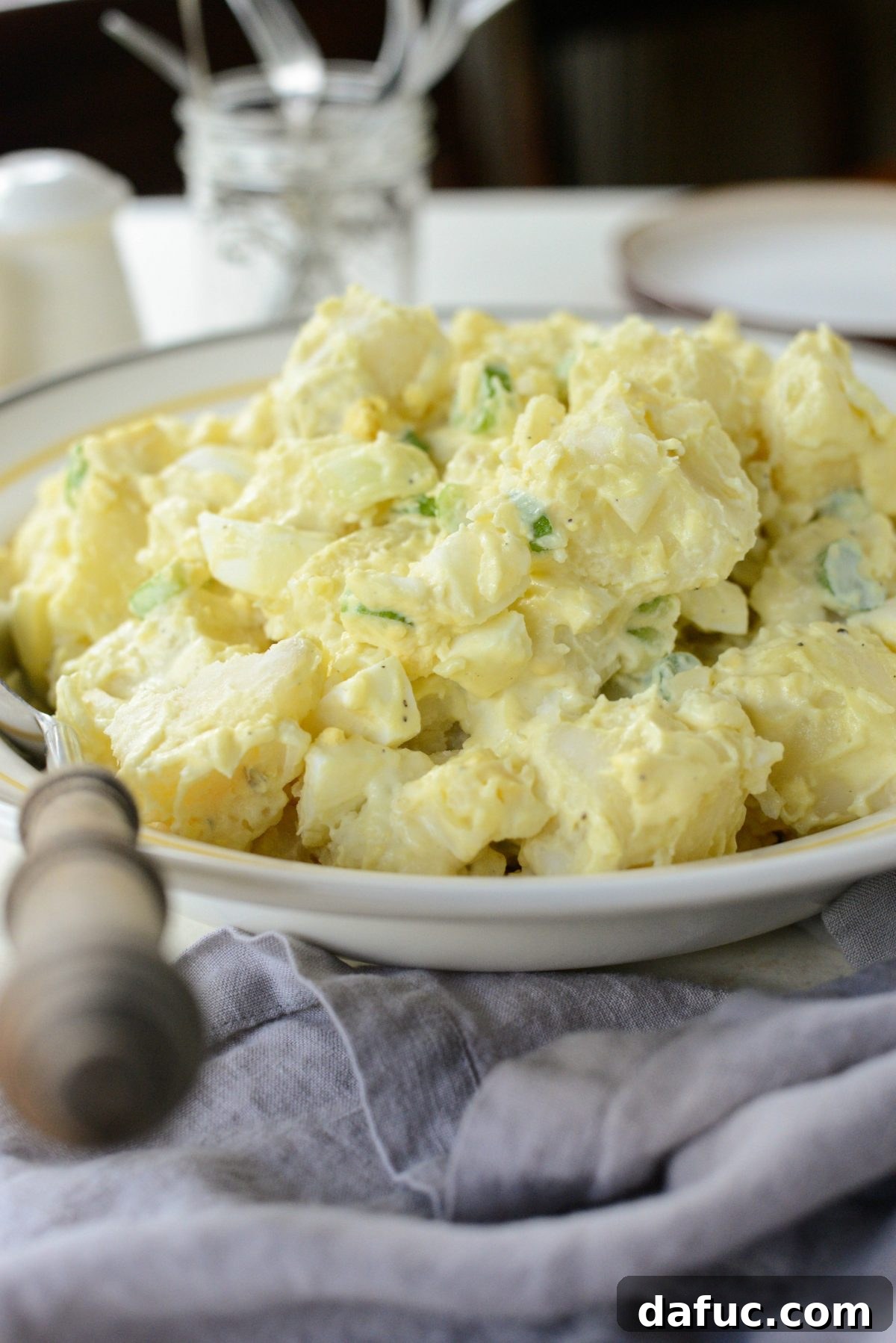 Another beautiful shot of Aunt Penny's Classic Potato Salad Recipe, emphasizing its homemade appeal.
