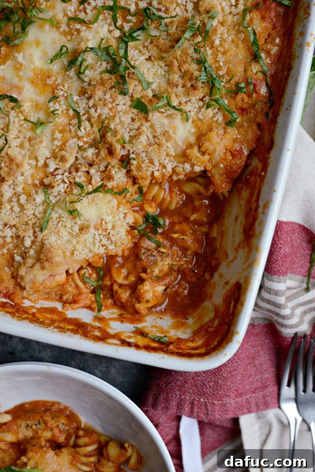One Pan Chicken Parmesan Casserole for an easy weeknight Italian meal