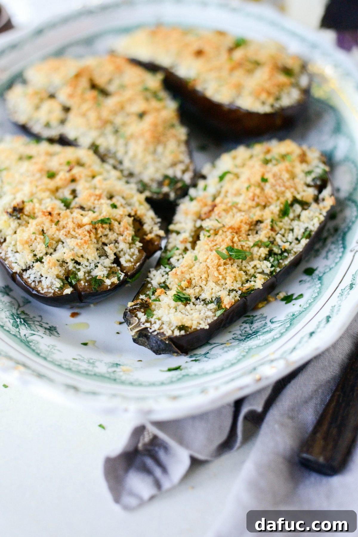 Pecorino Crusted Eggplant Bake 3 Baked Eggplant with Pecorino Crumbs