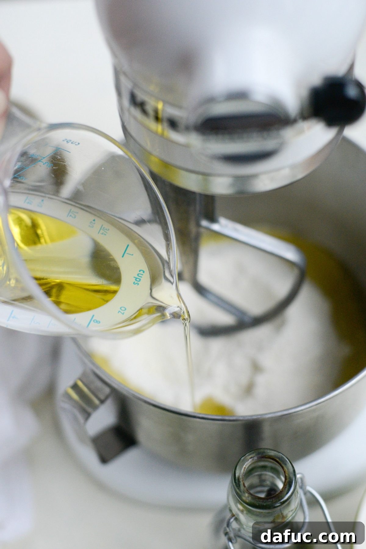 Pour in oil