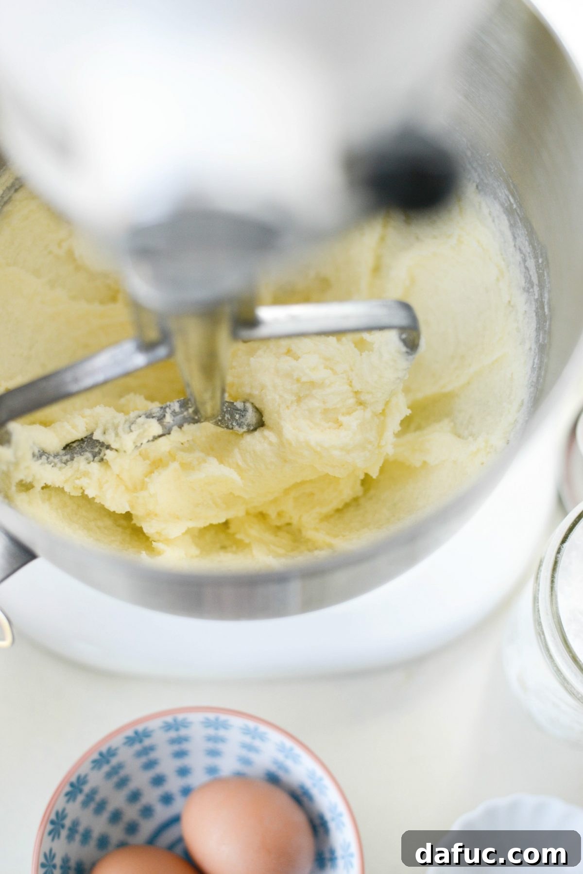 Golden Cinnamon Sugar Delights 6 Creamed butter and sugar in a stand mixer, light and fluffy.