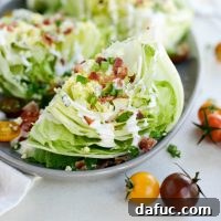 Our Signature Loaded Wedge, Drenched in Peppercorn Buttermilk 13 Loaded Wedge Salad with Black Pepper Buttermilk Dressing