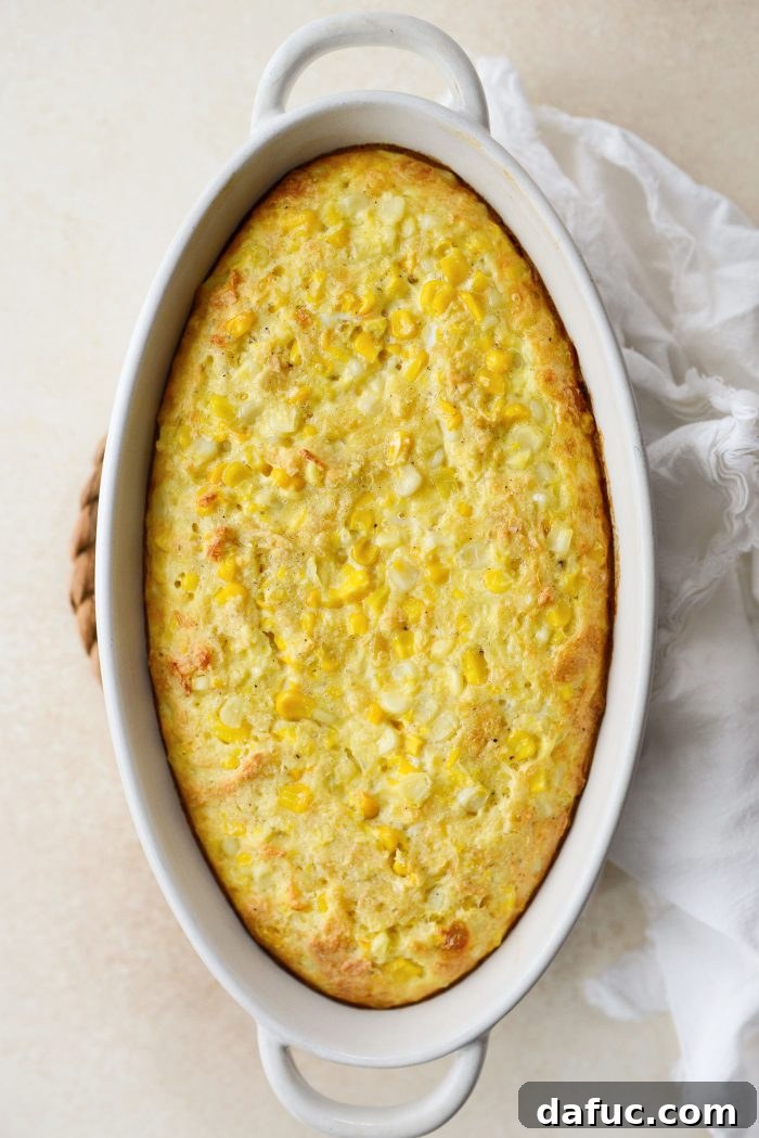 Baked Scalloped Corn Casserole - Golden and Delicious